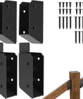 Heavy Duty 30 Degree Stair Deck Railing Brackets 304 Stainless Steel 2x4 Wood Post Connectors set with screws for handrail installation.