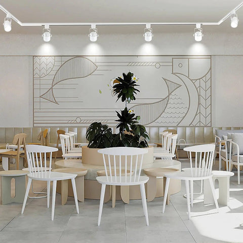 Dope 9W 4000K LED Track Light Heads Dimmable 3 Wire H Type Fixture illuminating a modern dining area with artwork