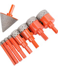 Solid 8 Piece Hole Saw Kit With Porous Vacuum Brazed Design For Tile Ceramic Glass Granite Marble Drilling Sizes 6 To 35mm Plus 2 Inch Chamfer Bit Tool, 8 drill bits