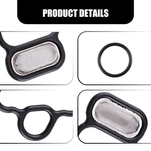 Close-up of 2 Piece Solenoid Gasket Kit For Honda Engines Direct Fit Easy Install Head Cylinder Valve Gasket Spool Filter Screen With O Ring