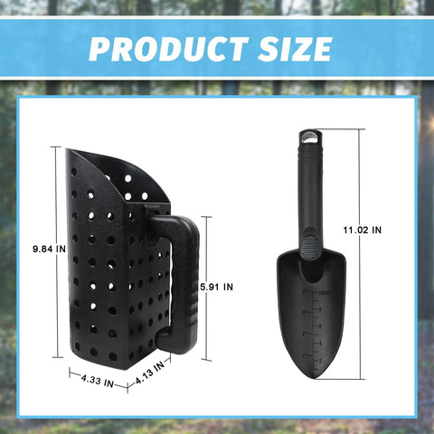 Workhorse Heavy Duty Sand Scoop For Metal Detecting With Shovel And Trowel Beach Sand Sifter dimensions