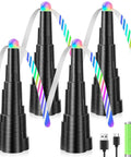 USB Powered Fly Fans For Tables With LED Light, four black fans with colorful soft blades and USB cable, super silent, 4 pack