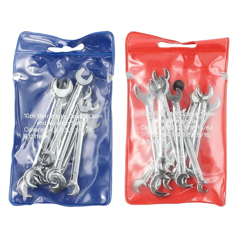 Top Tier 20-Piece Hex Key And Sae Wrench Combo Set For Auto Repair Garage Work Portable Tool Kit Heat Treated Alloy Steel For Diy Pros in blue and red bags
