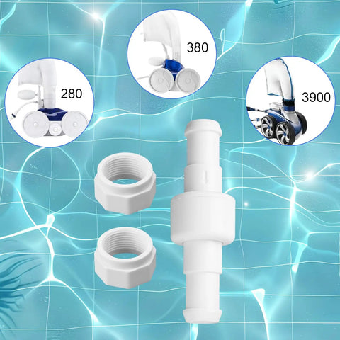 Pool Cleaner Hose Ball Bearing Swivel Replacement With Nuts For Polaris D20 180 280 380 480 PRO And 3900 Sport Accessories Parts Durable ABS Connector Easy Install Leak Free Performance, white ABS swivel with nuts