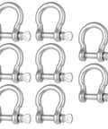 Eight Pack Heavy Duty Screw Pin Anchor Shackles Three Sixteenth Inch 304 Stainless Steel D Ring Bow Clevis Shackle For Traction Chains Wirerope Paracord And Outdoor Camping Gear