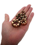 Built Tough Golden Alloy Castle Nut Kit for Go Kart Steering Rod Replacement 5 Piece 8mm to 16mm shown in hand
