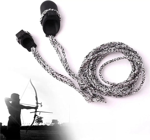 Crossbow Cocking Rope Kit With Mechanical Advantage Pulley System for easy stringing of compound and recurve bows, black handles