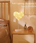 Cozy Star Shaped Table Lamp Cordless Battery Powered Night Light With Winding Cotton Thread And Warm LED on bedside table