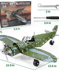 Metal Model Airplane Building Kit With 285 Pieces For Ages 8 And Up Vintage Fighter Plane Build With Wrench And Screwdriver