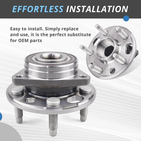 Front And Rear Wheel Hub Bearing Assembly Kit Fits GM Cars Like Malibu, Impala, Equinox, Terrain, Lacrosse, Regal, Cadillac XTS Replaces 513288 For A Smooth, Quiet Ride And Easy Install product image