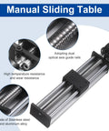 250mm Manual Sliding Table With Double Optical Axis Rails And Ball Screw SFU1605 shown with material and feature highlights