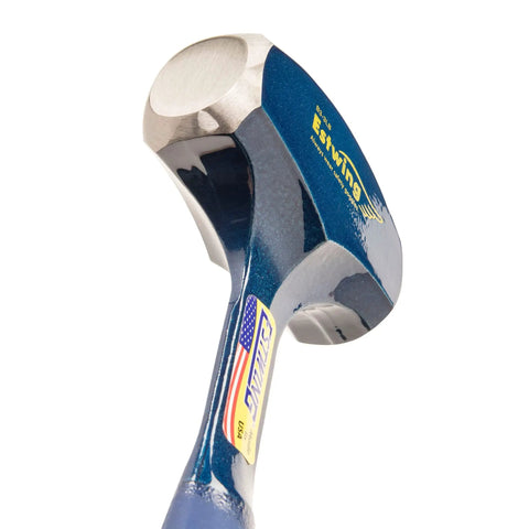 Close-up of 3 Pound Drilling And Crack Sledge Hammer Heavy Duty Workhorse With Forged Steel One Piece Construction And Shock Reduction Grip USA