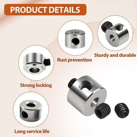 12 Piece Set Screw Collars With 2.05mm Bore, 7mm Outside Diameter, 5mm Width, Nickel Plated Steel Landing Gear Wheel Stopper product details
