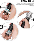 Demonstrating unlock, set, and lock features of Beefy Three Quarter Inch Drive Torque Wrench With Fifty To Three Hundred Foot Pound Range
