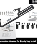 Beefed Up Throttle Cable Mount Kit For 4150 Carburetor Adjustable Steel Bracket Black Fits Automatic Transmissions TV Cables GM 700R4 Transfer Delivers Solid Throttle Control And Easy Install parts kit with bracket, bolts, washers, and instructions