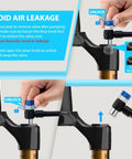 Steps to avoid air leakage using High Pressure Shock Pump Up To 400 PSI For Mountain Bikes Fork And Rear Suspension With Alloy Gauge