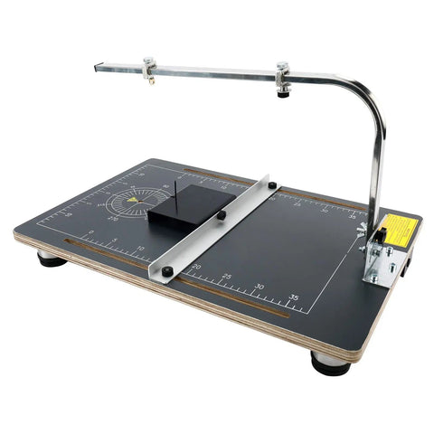 Tabletop Hot Wire Foam Cutter 110V 30W For Styrofoam And Craft Materials on a flat black surface with guide markings