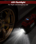 Dual Cylinder Tire Inflator Air Compressor With Digital Display And Auto Shut Off 12V DC Portable Air Pump with LED flashlight
