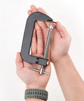 4 Inch Quick G Clamp With Metal Threaded Rod And Lightweight Alloy Parts For Grab-And-Go, Fast, Secure Woodworking Holds, 0-100mm Jaw Travel, Rapid Adjustment Design For DIY Projects And Small Shop Jobs held in hands