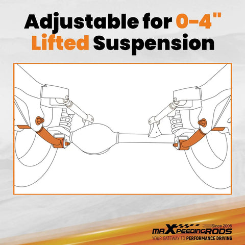 Adjustable Front Or Rear Lower Control Arm For Jeep Wrangler TJ Cherokee XJ Grand Cherokee ZJ Length 15.2-17.9 In Fits Stock To 4 In Lift with lifted suspension diagram