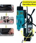 Heavy Duty Magnetic Drill Press, 2000W Motor With 16A Power For Metal Surface Drilling, featuring adjustable angle for efficient drilling.