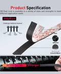 Heavy Duty Reclosable Fastener 1 Inch By 3 Inches Black Dual Lock SJ3550 Ultra Strong showing adhesive liner and interlocking heads.