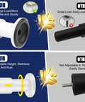 Comparison of Total Game Changer Adjustable Metal Bed Legs In Crisp White set versus unstable black bed legs, highlighting durability and adjustability.