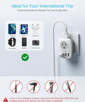 6 In 1 UK Travel Plug Adapter With 2 US Outlets 3 USB Ports And USB C 2500W Max Type G International Power Adaptor plugged in.