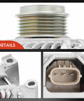 Close-up of Beefed Up 12V 110A Alternator For Mazda 6 2006 To 2013 And Mazda 3 2007 To 2013 L4 2.3L With Six Groove Pulley Clockwise Rotation
