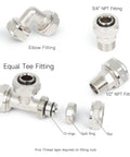 Heavy Duty 200 Foot Three Quarter Inch ID Air Piping System Kit With Five Way Aluminum Manifolds NPT fittings and parts