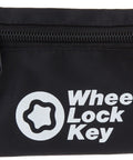 Black Nylon Wheel Key Lock Pouch Game Changer For Wheel Locks And SplineDrive Tools with zipper and elastic loop visible