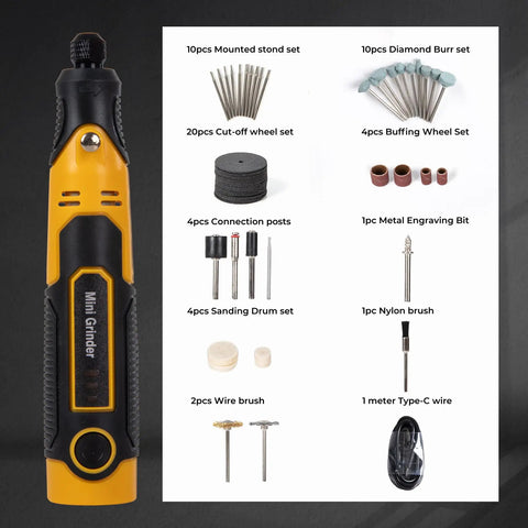 Lightweight Cordless 3.6V Rotary Tool Kit With 55 Piece Set For DIYers Includes Diamond Burrs Cut Off Wheels Sanding Drums