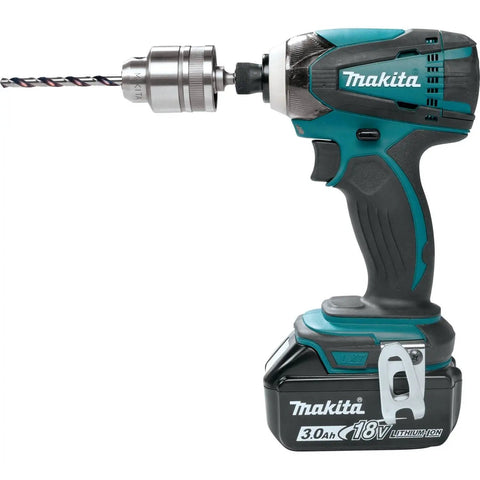Keyless Drill Chuck Gray For Power Drills Easy Quick Change Replacement Part Pro Grade Heavy Duty Construction with drill attached
