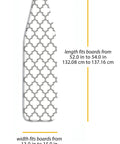 Deluxe Ironing Board Cover And Pad For Standard 54 By 15 Inch, 100 Percent Cotton With 3mm Foam Padding, Medallion Grey pattern