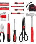 39 Piece Home Tool Set With Hammer, Screwdrivers, Pliers, Wrench, Hex Keys, Tape Measure, Utility Knife And More In Compact Storage Case