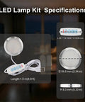 Three Color LED Lamp Kit 3Pcs For 3D Printers with size specifications and USB cable, USB Powered 5V 3000K Warm Light, Lighting Upgrade For Precision Builds