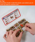 Threaded Inserts For Wood Kit 121 Pieces Zinc Plated Steel Hex Socket Flanged Threaded Wood Inserts in plastic case for DIY projects.