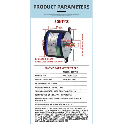 Permanent Magnet Synchronous Motor 220V 1 RPM Bracket Controllable CW And CCW Speed Reducer Ready Energy Efficient AC Motor