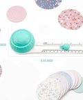 Adjustable Circle Cutter For Crafts And Scrapbooking Super Precise Round Paper Trimmer Punch Alternative measuring 2.74 inch by 8.85 inch with decorative cut paper circles.