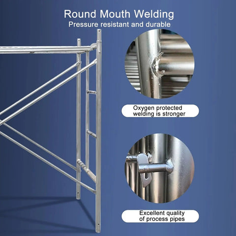 Adjustable Portable Scaffolding Tower For Home DIY Projects Stairs Roofs And Warehouses 6 Feet Tall 500 Lb Load Capacity
