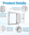 Built Like A Tank 12 By 12 Inch 304 Stainless Steel Access Panel With Secure Lock And Keys For Drywall Plumbing Electrical And Hvac Projects No Sweat Setup Guaranteed Smooth Finish, showcasing metal rotary lock and sleek design.