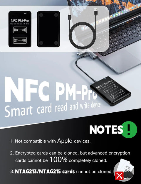 Dual Frequency RFID Reader Writer All In One Copier for 13.56 MHz IC Cards and 125 to 500 KHz ID Keys Cloner setup by laptop