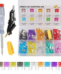 Bad Boy Universal Car Fuse Assortment Kit Featuring 120 Piece Blade Set, tester tool, and assorted fuses from 2A to 35A.