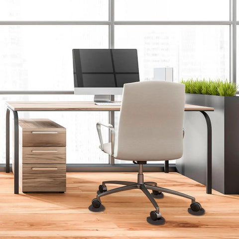 Office chair with Solid Silicone Caster Cups No Slip Furniture Wheel Stoppers For All Floors And Wheels On Sofas Chairs And Beds Prevent Scratches Set Of 8 Durable Grippy And Easy To Use on wooden floor