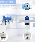 Refrigerator Water Inlet Valve Replacement For Popular Appliance Models Like CFE26KP2NBS1 GFE24JGKAFBB GYE18JMLAFES, product specifications shown.