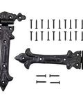 Antique Cast Iron Strap T Hinge 7.9 Inch Two Pack Matte Black For Barn Doors Gates Kitchen Cabinets Sheds Wooden Box Furniture Cedar Chest And Trunks Durable Finish Rust Resistant Quality