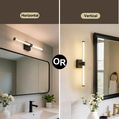 Gold Finish LED Vanity Light Over Mirror With 360 Degree Full Coverage Lighting 17W Dimmable LED 27.6 Inch Wall Sconce