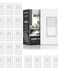 20 Pack Single Pole Decorator Light Switches With Screwless Wall Plates UL Listed 15A 120 To 277V Easy Install Quick Push In Or Side Wiring Gloss Finish Wall Plates Included For 12 AWG Terminal Screws And 14 AWG Solid., white decorator switches with screwless wall plates