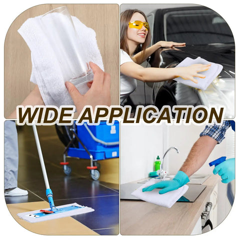 200 Pack Cotton Terry Cleaning Cloths 14 by 18 Inches White Bulk Multipurpose Shop Towels for Kitchen Auto Garage and Home