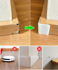 Thickened White Self Adhesive Rubber Corner Protectors Set Of 4 Cushioned Guard Strips for baseboard wall protection shown on wood detail.